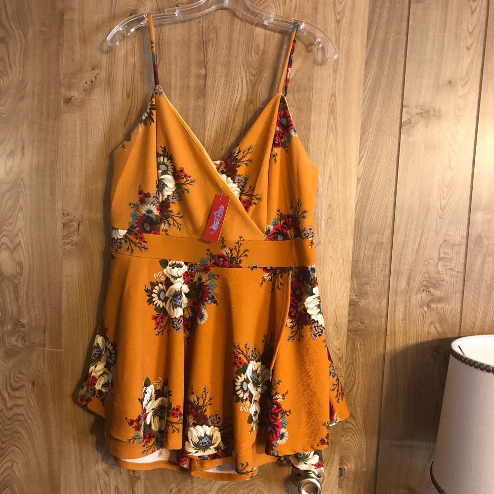 Romper with wrap skirt